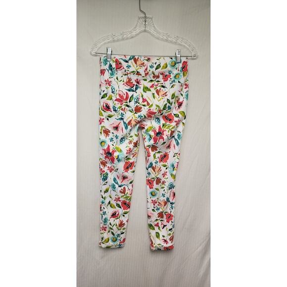 Time and Tru Jegging Capri Women's White Floral Small 4-6 - Picture 4 of 8